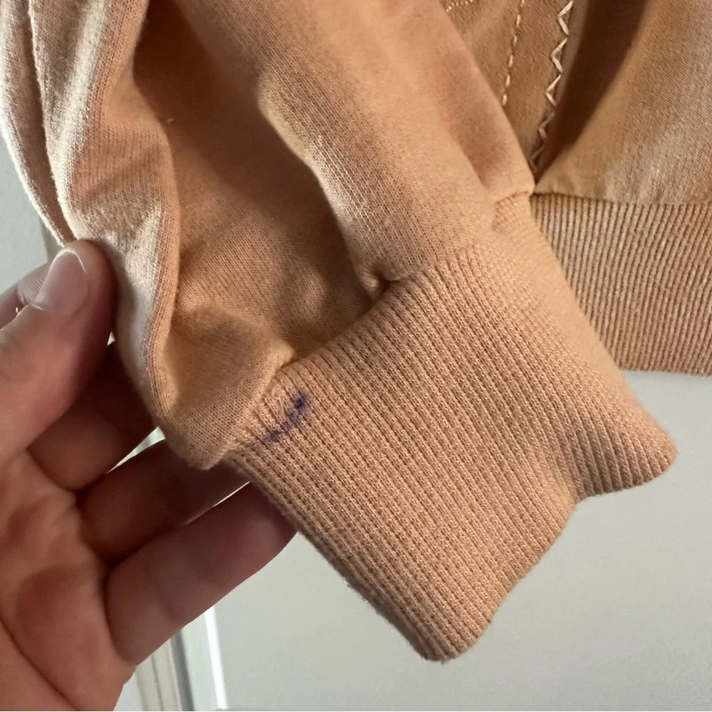 Alfred Dunner Embroidered Patchwork Sweatshirt Polo Medium Peach Floral - Picture 8 of 15